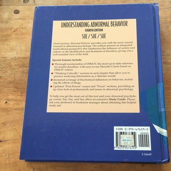 Understanding Abnormal Behavior 4th Edition David Sue Psychology Textbook - Picture 2 of 2